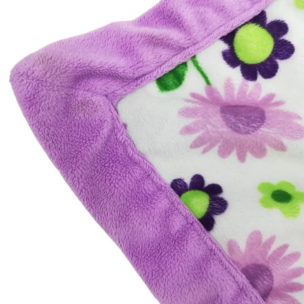 Carters Purple Flower Bear Plush Lovey Lovie Security Blanket Lilac Lavender